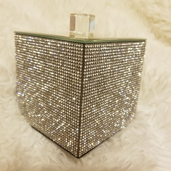 Bella Lux Bath Bella Lux Full Rhinestone Qtip Cotton Ball Jar